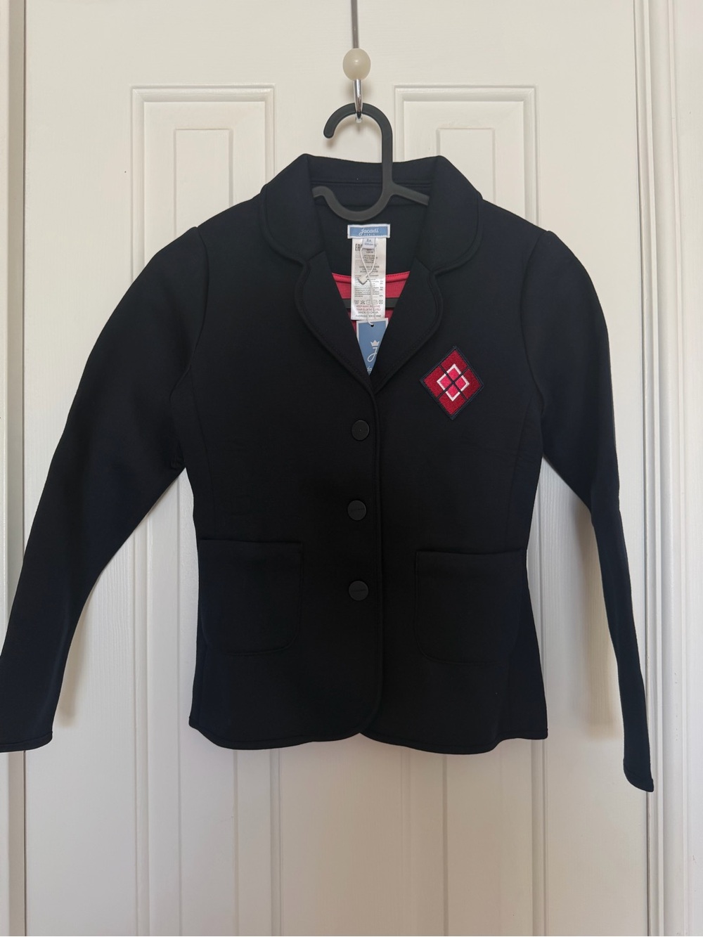 Jacadi Girls Navy Blazer with Red Diamond Patch